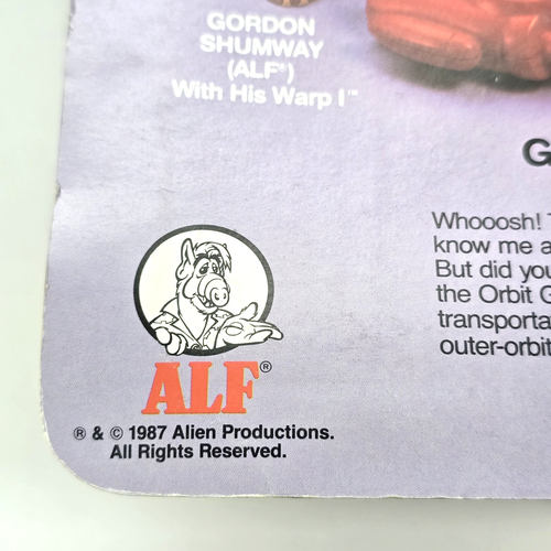 ALF GORDON SHUMWAY WITH HIS WARP ACTION FIGURE 1987 COLECO 5704 MOSC SEALED VTG - Picture 13 of 14