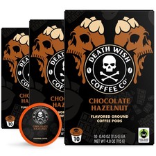 Death Wish Coffee - Single Serve Pods - Dark Roast 10 Count Pack of 3