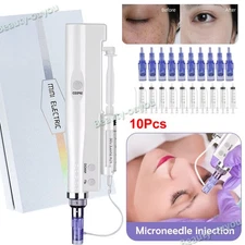 Micro Pen Sensitive Skin Care Wrinkle Removal Gun with 10Pcs 5D Cartridges Tips