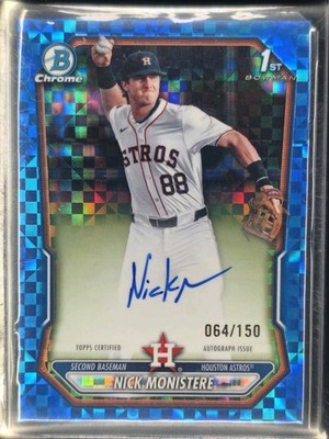 2026 Bowman Nick Monistere Blue X-Fractor Auto /150#CPA-NM Astros