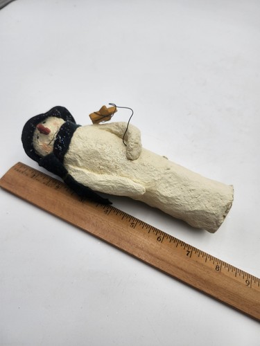 "Wilbur" Primitive Paper Mache Snowman Folk Art Christmas Signed B Lodoha Vtg 95 - Picture 11 of 12