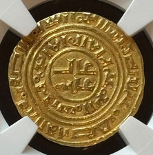 Kingdom of Jerusalem Crusader Gold Bezant - NGC MS62 - Rare Legible Date!