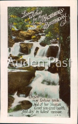Vintage Mutter Geburtstag Wasserfall Postkarte 1925 British J.N.D. Südschilde