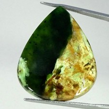 24.90Cts 100 Natural Chrome Chalcedony Pear Cabochon Gemstone 24X30X5MM