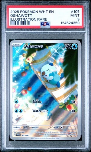 2025 Pokemon White Flare Oshawott Illustration Rare 105/086 PSA 9