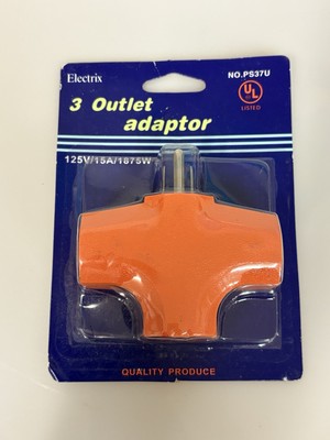 Electrix 3 Prong Outlet Adapter T-Shaped Grounded Extender •NEW• | eBay