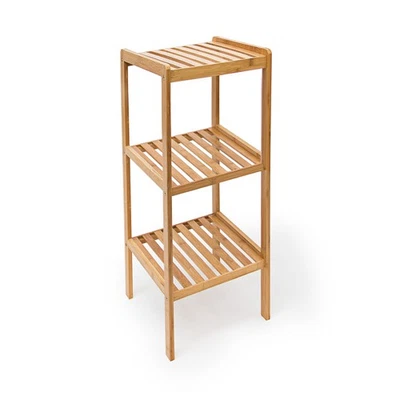 Badregal bambus Bambusregal Holzregal Küchenregal freistehend leicht 3 Etagen - Bild 1 von 4