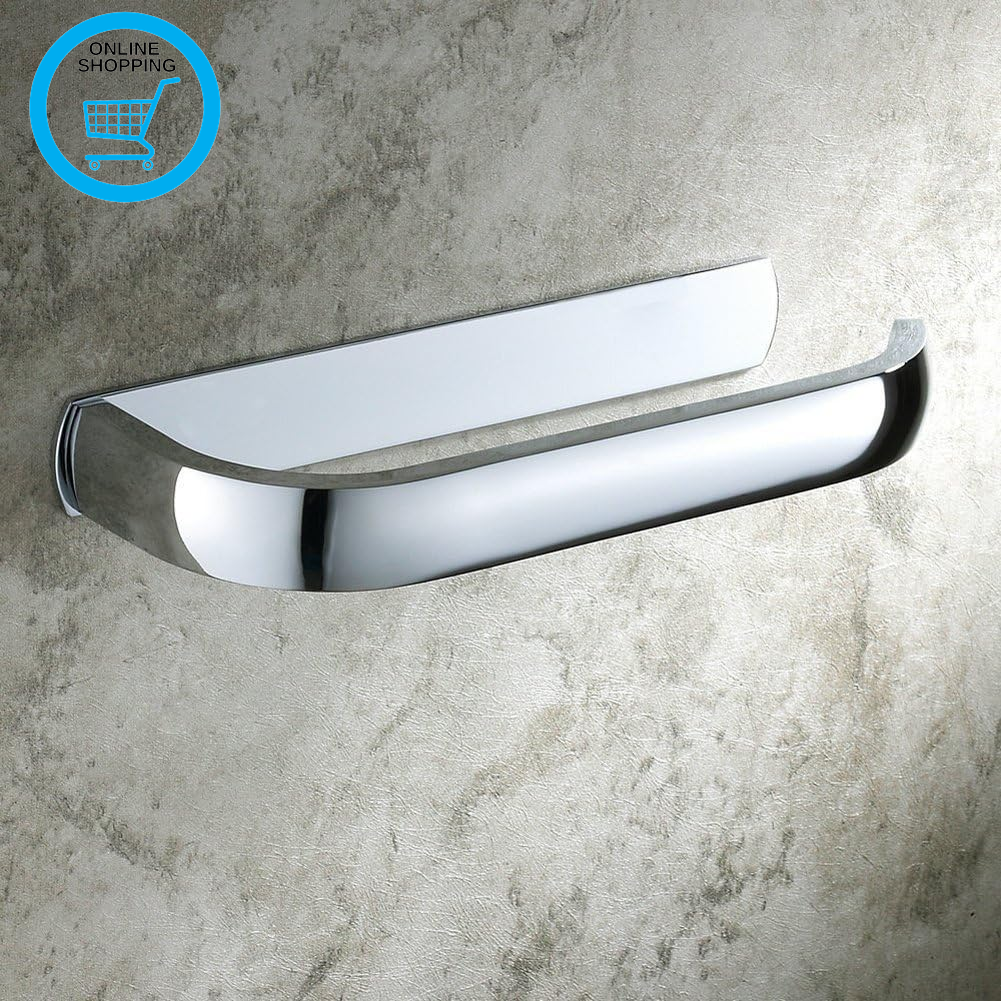Modern Toilet Roll Paper Holder Wall Mounted Bathroom Tissue Rack, Brass, Chrome