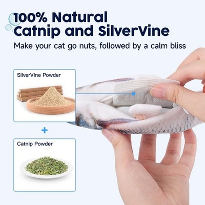 Cat Toys Flopping Fish Catnip Interactive Kitten Kicker Exercise 10.5in