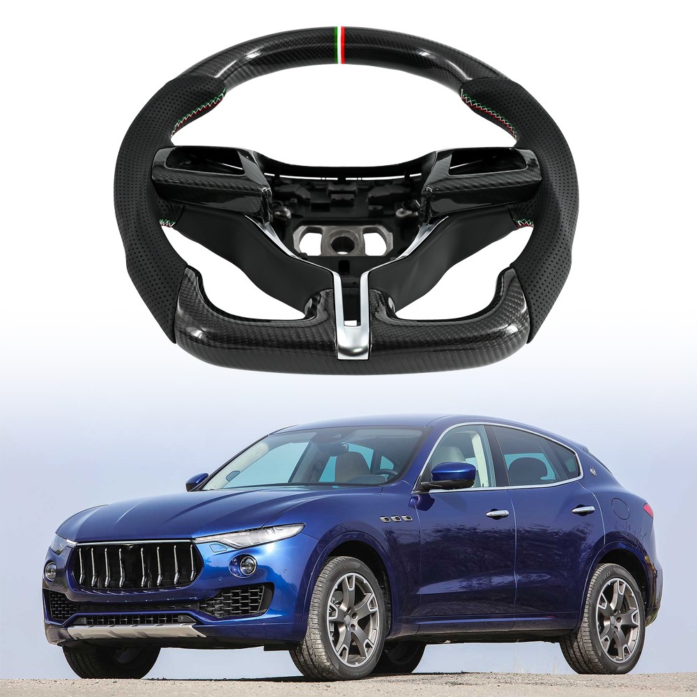 For Maserati Levante Ghibli 16-2024 Real Carbon Fiber Steering Wheel Replacement