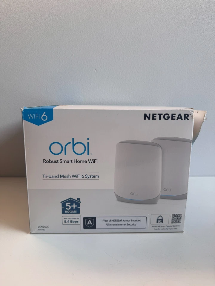 Netgear Orbi Mesh RBK762 |Tri-Band | WLAN 6 | Router + Satellit | 350m2 Abdeckug - Bild 1 von 3