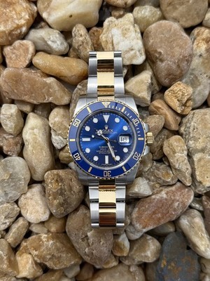 Rolex Submariner 116613LB Blue Dial Two Tone Luxury Dive Watch Box Papers