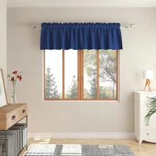 Small Tiers Kitchen Short Small Mini Window 52"W x 16"L (Pack of 1) Navy Blue