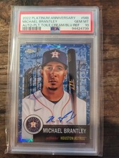 2022 PLATINUM ANNIVERSARY BLUE REFRACTOR AUTO MICHAEL BRANTLEY /99 PSA GEM MT 10