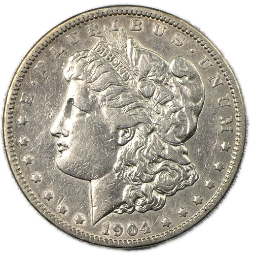 1904 P Philadelphia Morgan Silver Dollar $1 Very Fine VF+ Cleaned Details