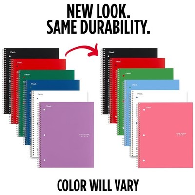 Assorted Colors Notebook Bundle, Study App, 100 Sheets/Pack