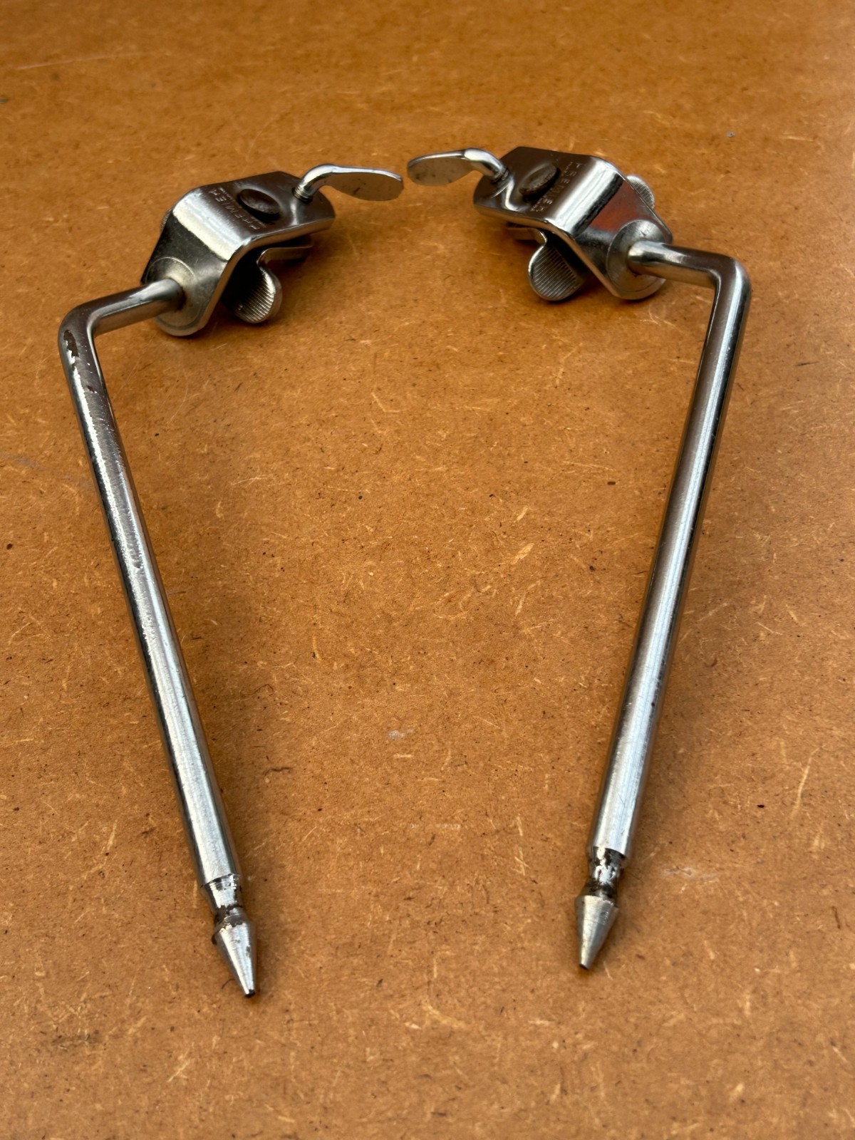 Premier New Era Clamp on Hoop Mounted Bass Drum Spurs/Legs Made in England photo 3