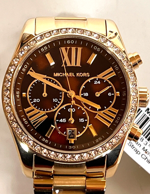 MICHAEL KORS 腕時計 Michael Kors MK7276 Lexington Lux Brown Dial Gold-Tone Watch BNWT