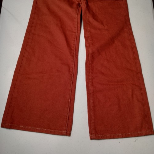 Old Navy Pants Girls Small 6 Baggy Wide Leg High Rise Rust Elastic Canvas READ - Picture 4 of 12