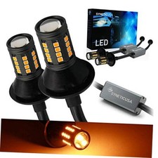 2 Pack 3157 Amber 40-LED Turn Signal Lights Bulbs W/Resistors 3157A 3457A