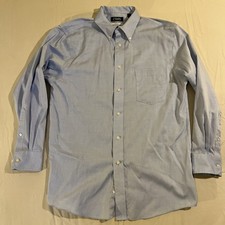 Chaps Dress Shirt Button Down Collar Light Blue 16 Neck 32/33