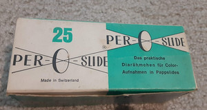 Per O Slide - 25 in original Box - open box - made in Switzerland - slide mount