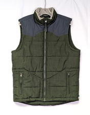 Cody James Core Southerner Puffer Vest Mens M Green Blue Ranchwear Cowboy Rodeo