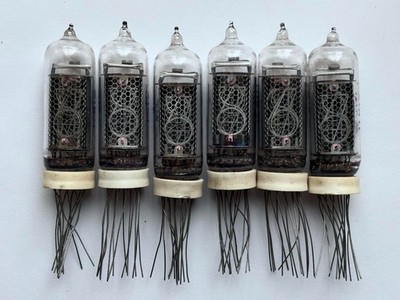 6PCS IN-14 IN14 IN 14 NIXIE DISPLAY TUBES FOR NIXIE CLOCK. NEW! OTK! RARE!