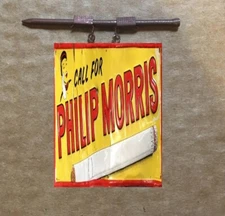 METAL O SCALE HANGING BUILDING 1:18 PHILIP MORRIS CIGARETTE SIGN LAYOUT DIORAMA