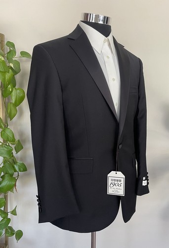 Jos A Bank 1905 One Button Tuxedo Jacket Black Wool Sport Coat Jacket Size 39R - Picture 3 of 11