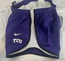 Nike TCU Horned Frogs Shorts Womens Purple Dri-Fit Running Gym Workout Shorts