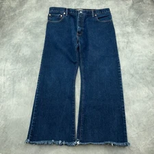 Levis 517 Jeans Men 517 36"W x30"L Blue Boot Cut Cotton Frayed Fringe Hem