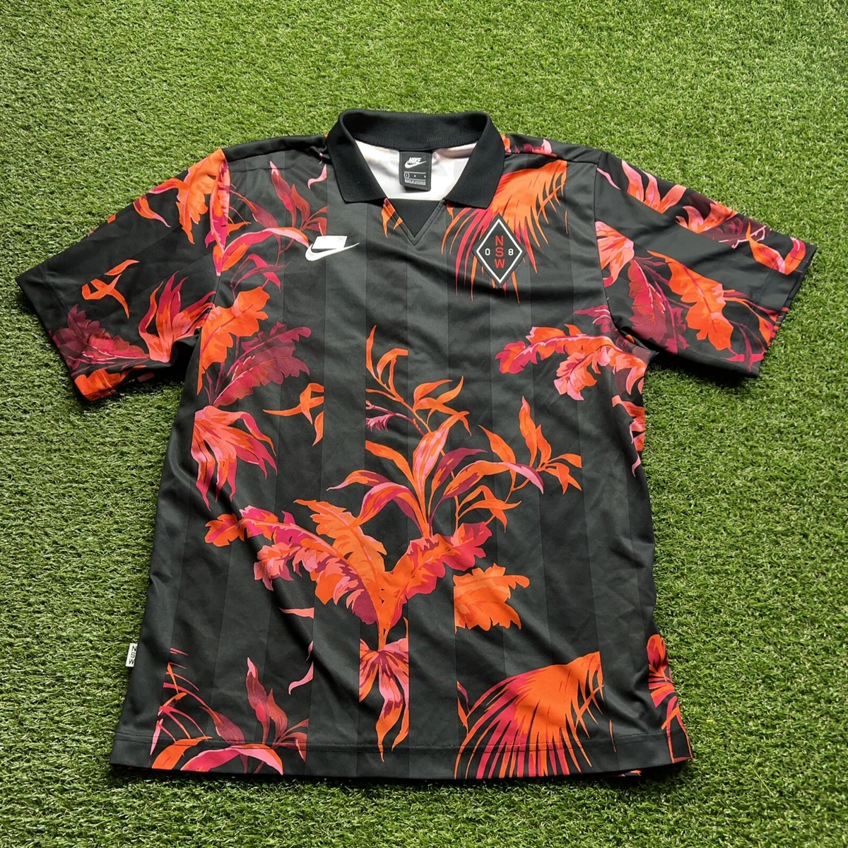 Nike Soccer Jersey NSW 08 Floral Hawaiian Polo Shirt Mens Large