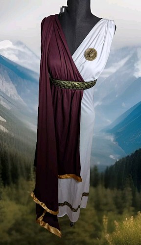 California Costumes White Maroon Toga Athenian Greek Goddess Costume Party Small