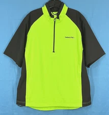 CUTTER/BUCK WeatherTec SUMMIT Neon Green/Black PULLOVER 1/4-Zip GOLF JACKET Sz M
