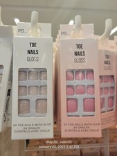 Primark Toe Nails False Gloss 24 With Glue Ladies Beauty Stick On Extensions Art
