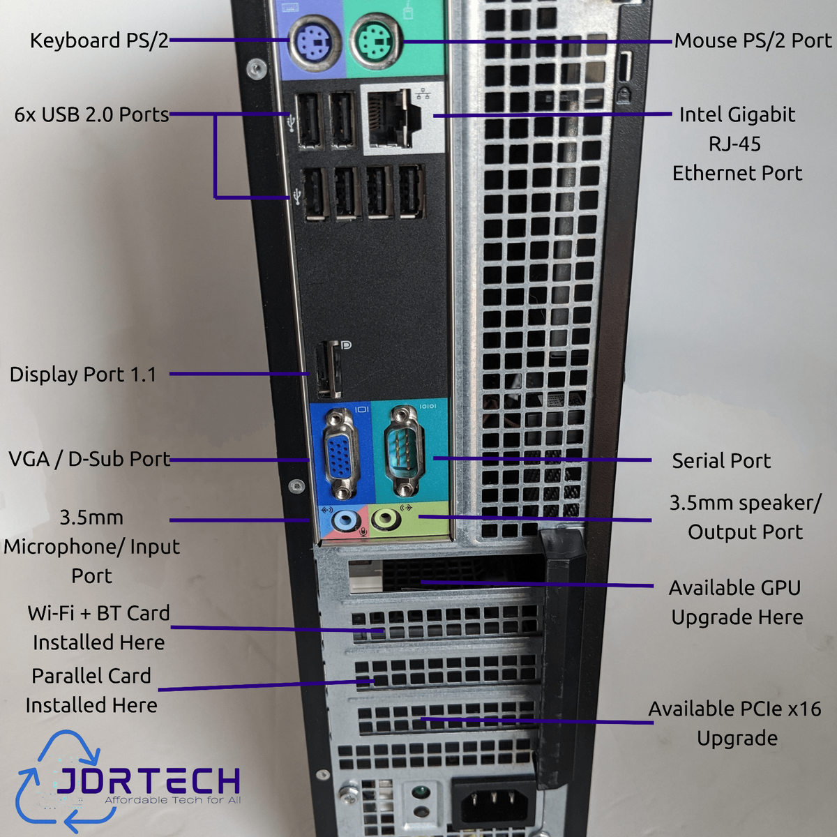 Customizable Retro Dell Optiplex 790 Intel Core i3 SSD 4GB W10/W7