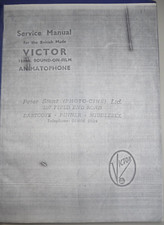 SERVICE MANUAL for cine projector VICTOR  ANIMATOPHONE 16mm sound PHOTOCOPY