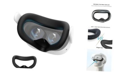 AMVR Silicone Face Cover Compatible with Meta/Oculus Quest 3S Black