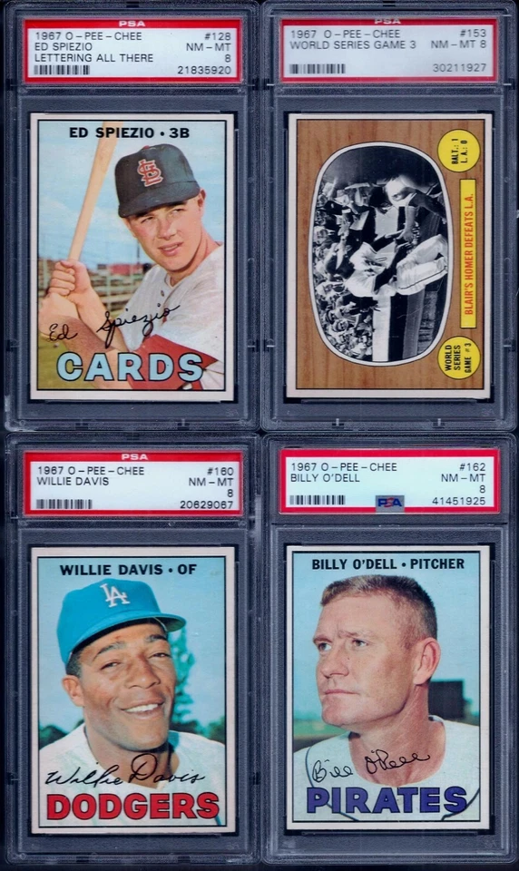 PSA 8 1967 OPC O-pee-chee by Topps #164 Dwight Siebler Minnesota Twins LOW POP 6 - Image 2 of 4