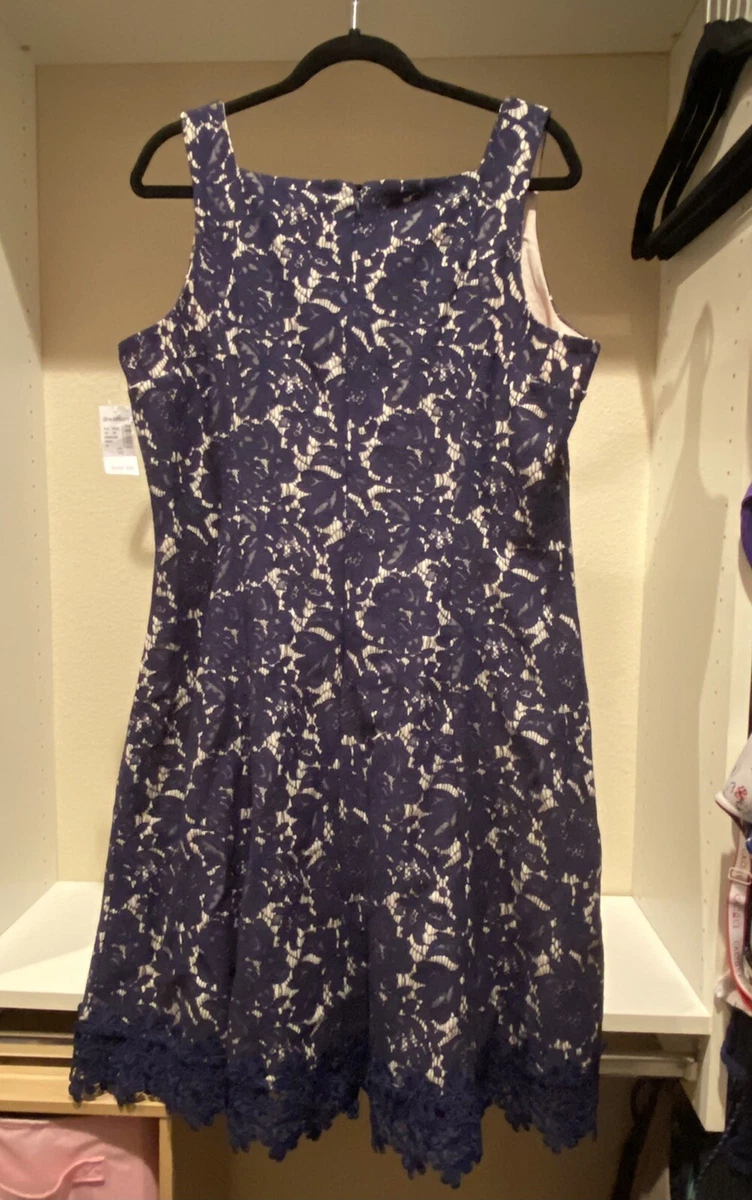 Roz Ali Dress barn Women Blue Floral Casual Work Party Dress 16