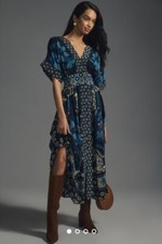 New Anthropologie Farm Rio Deep-V Dress Size Xxs