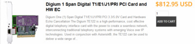 ISDN E1 VoIP Hardware PCI Digium Wildcard TE122B SW Echo cancellation