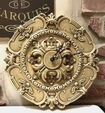 Ornate Regal 16'' Round JULIENNE Wall Clock imported by THE BOMBAY CO