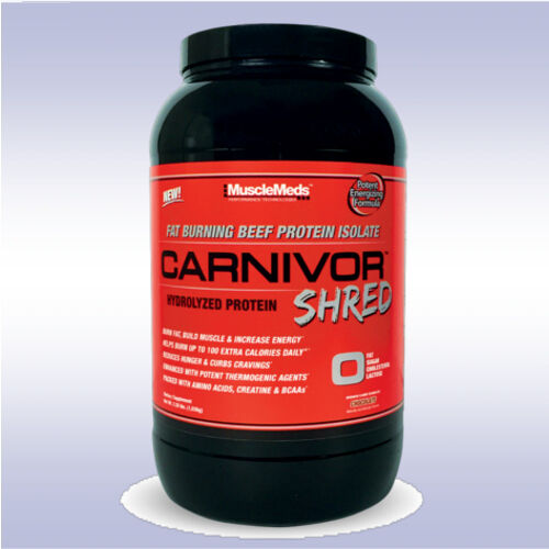 MUSCLEMEDS CARNIVOR SHRED (2 LB) fat burning beef protein isolate powder 0 sugar - Photo 1 sur 1