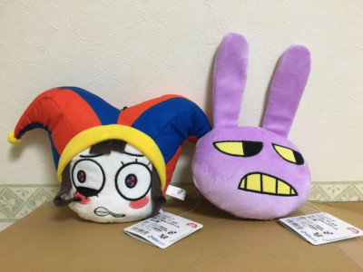 Amazing Digital Circus Face Plush Pass Case 2 set Pomni Jax GiGO