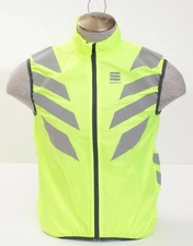 Sportful Yellow Fluo Reflex Zip Front Cycling Vest Men's NWT