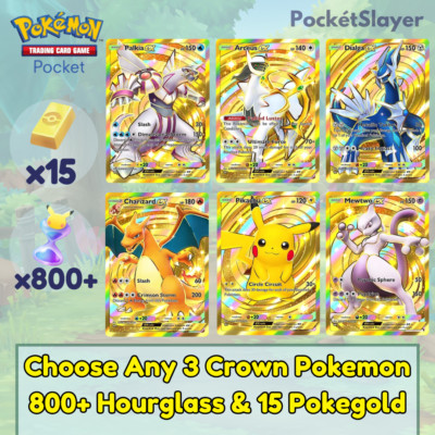 Pokemon TCG (Trading Card Game) Pocket Select 3 Crown Pokemon Card 800+  Pack HG | eBay