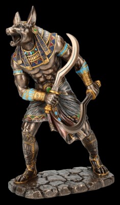 Anubis Figur mit Chepesch Schwertern - Totengott - Veronese Götter Statue