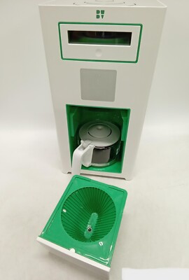 Bonaverde Roast-Grind-Brew Coffee Machine, White with Green Accents